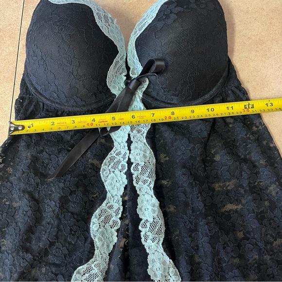 La Senza Black and Blue Lace Babydoll Lingerie - Picture 10 of 12